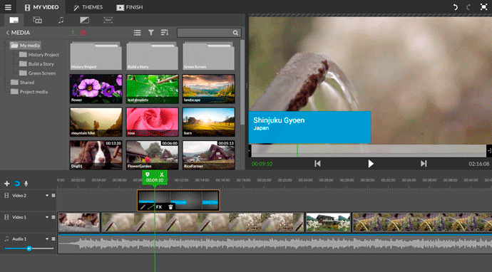 WeVideo is a video editor based on a cloud storing system