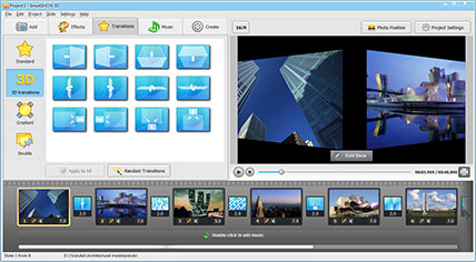 Transition effects for photo slideshow