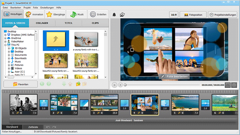 Photo slideshow software interface