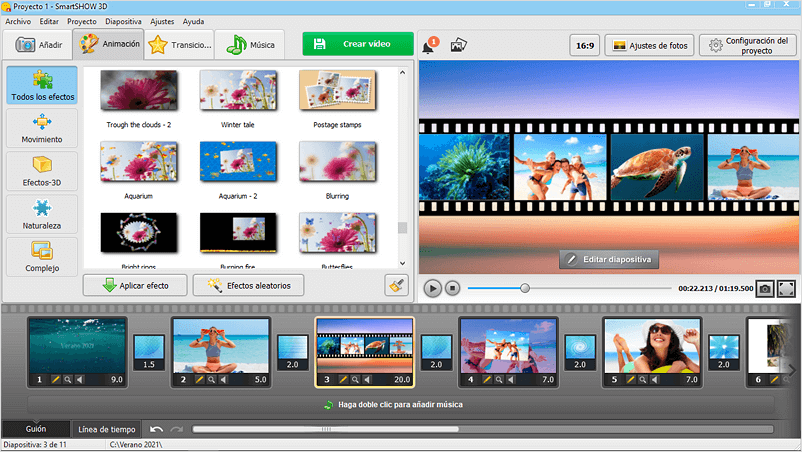 SmartSHOW 3D  es un mejor programa para hacer videos con fotos y musica