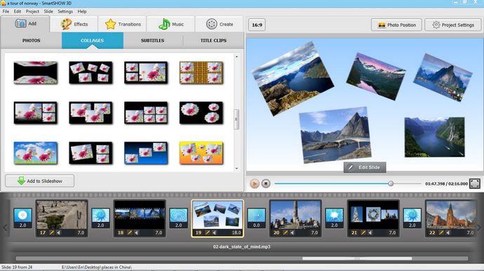 Animated Collage for Photo Slideshow | SmartSHOW 3D