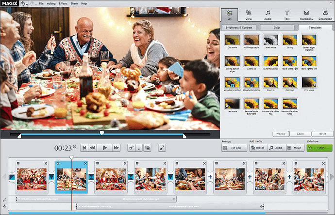 Magix PhotoStory is a program filled with effects and transitions