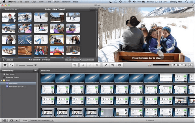 iMovie - Smilebox alternative for Mac