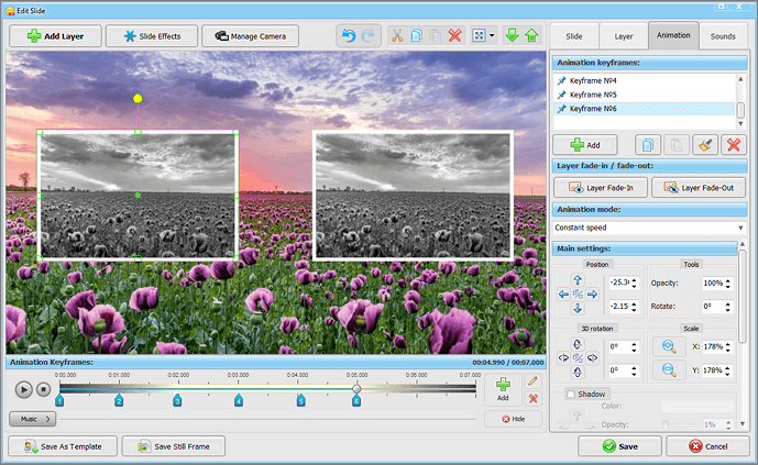 Create 2 make 1 slideshow zoom effect